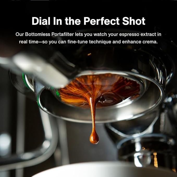 CREMA Coffee Products 58mm Bottomless Naked Portafilter | Compatible with 58mm Breville Machines | Includes Double Shot Filter Basket | Sandalwood