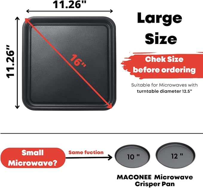 MACONEE Microwave Grill & Bacon Crisper - Panini Press, Sandwich Maker, and Crisping Tray for Fast, Crispy Meals