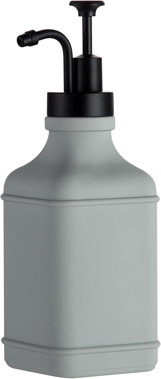 Enra Glass Soap Dispenser,17oz Bathroom Soap Dispenser,Hand Liquid Soap Dispensers with Stainless Steel Pump for Bathroom,Kitchen(Light Gray)