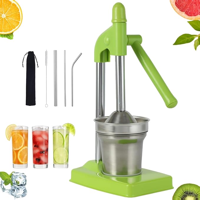 Cast Iron Juicer Hand Press, Heavy Duty Manual Juicer Stainless Steel Lemon Squeezer, for Fresh Orange Juice, Easy-to-Clean for Bar Kitchen