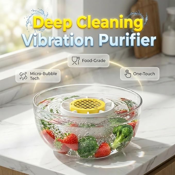 2026 New Produce Cleaner Machine, Fruit and Vegetable Washing Machine for Kitchen, Food Friendly Purifier Family Use (1 Set)