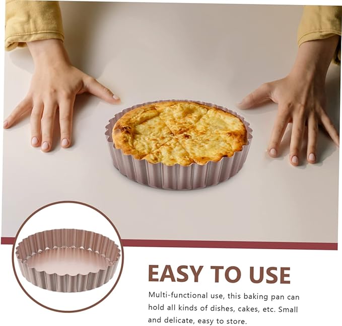 4pcs Removable Bottom Non-stick Quiche Pans Heavy-duty Tart Baking Tray for Home and Restaurant Use for Tarts Pies and Desserts