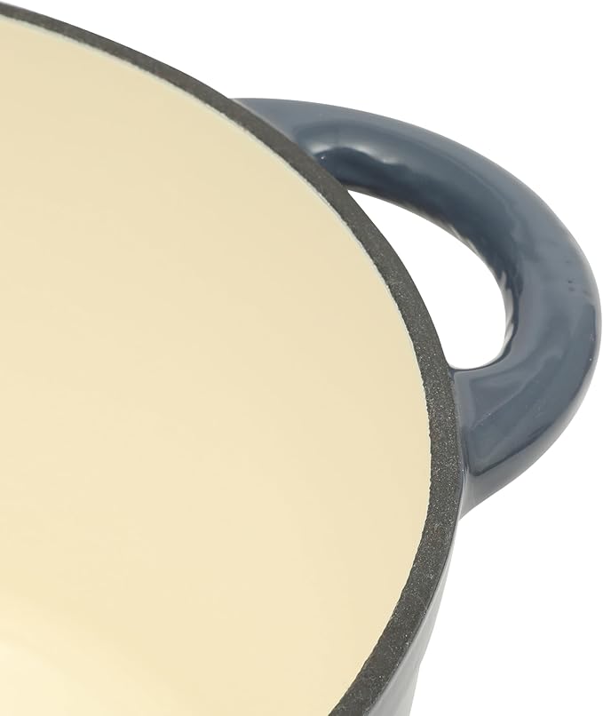 Gibson Home Addlestone 5 Qt Enameled Cast Iron Dutch Oven Pot with Lid – Round, Oven Safe to 500°F, Ideal for Bread Baking & Stews - Gradient Navy Blue