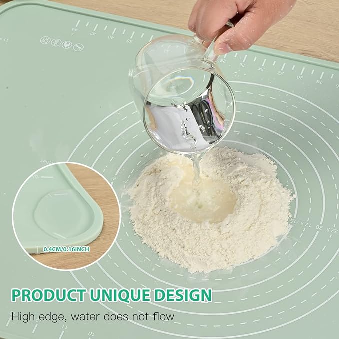 2 Pack Silicone Pastry Mat 24"*16" Extra Thick Non Stick Baking Mat