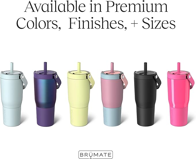 BrüMate Resa 25oz 100% Leakproof Travel Tumbler with Handle & Straw | Flexible SoftSip Straw | Silicone Sleeve for Durability | Stainless Steel | Cup Holder & Travel Friendly Water Bottle | (Kiwi)