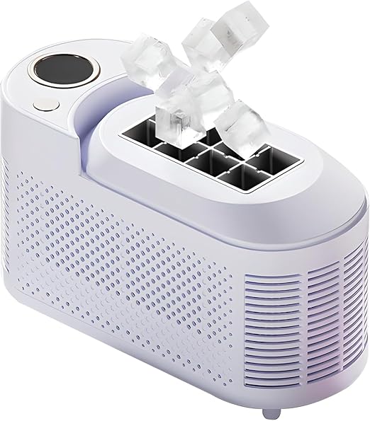 Mini Ice Maker Machine Counter Top for Home, Portable Clear Cube with 8pcs in 10 Mins, Easy to Clean, Low Noise & Energy Saving(White)