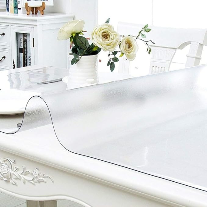 NECAUX Custom 12 x 51 Inch Frosted Desk Cover Protector, 1.5mm Thick Plastic Desk Pad, Desk Protector Frosted, Desk Mats on top of Desks, Vinyl Table Cover Protector for Computer Desk, Writing Desk