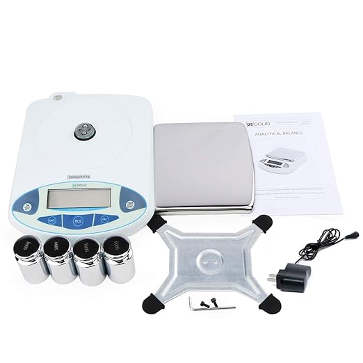 U.S. Solid Digital Precision Analytical Balance 5000g x 0.01g, High Precision Electronic Scale for Laboratory, Jewelry, Industrial Use
