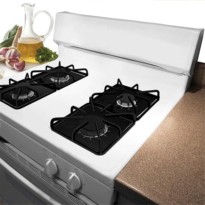 JSEIAJB 4pcs Gas Stove Non-stick Liner Heat Resistant Protector Cooker Mat Pad Kitchen Protect Gas Stove Stovetop Tool(D)