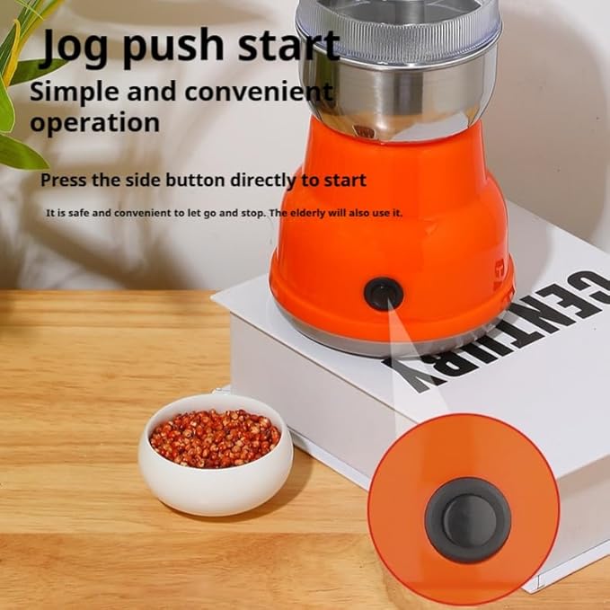 Kitchen Grinder | 500W Electric Mill | Grinds Spices, Nuts, Grains, Coffee | 1 Stainless Steel Blade | Wet & Dry Use