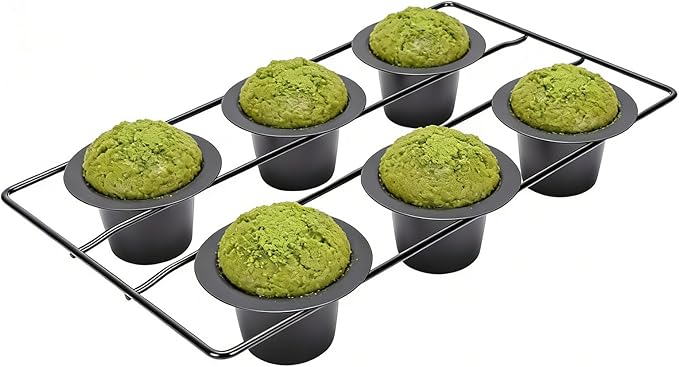 6 Cups Popover Pans, Nonstick Muffin Cupcake Pan, Pudding Cakes Bakeware Tray Mold Popover for Oven Baking Muffins Quiches Homemade Bakery Kitchen