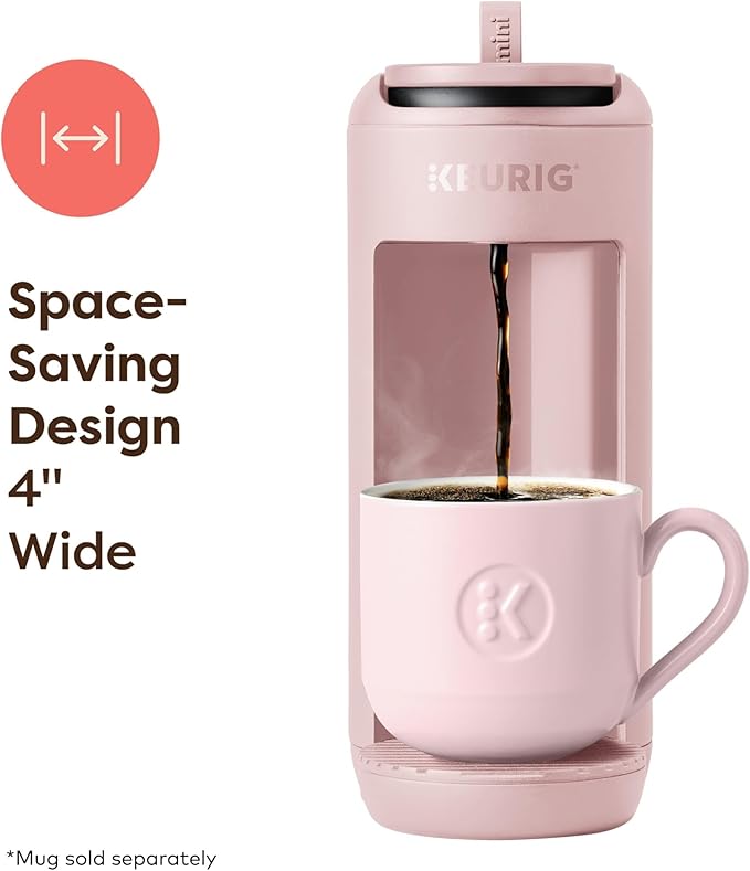 Keurig K-Mini Mate Single Serve K-Cup Pod Coffee Maker, Brews Up to 12 oz Cup, Compact Portable Coffee Machine for Small Spaces, Great for Dorms & Offices, Pink Sands
