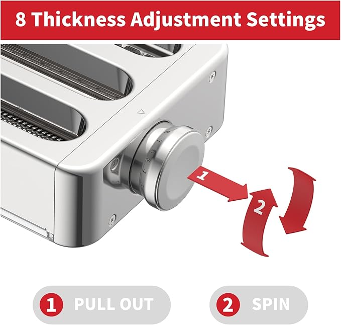 All Metal Pasta Attachment 3 In 1 Set For Kitchenaid Stand Mixer, Included Pasta Sheet Roller, Spaghetti Cutter, Fettuccine Cutter Maker Accessories And Cleaning Brush