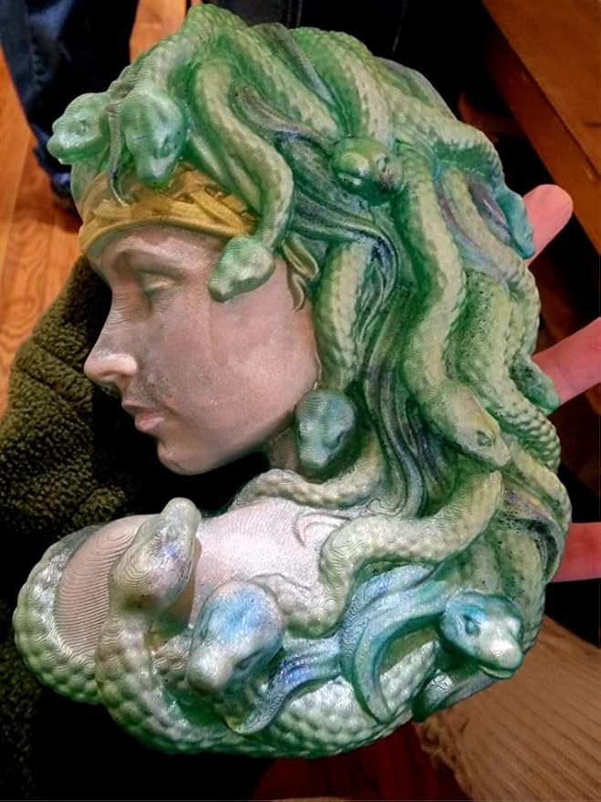 Large Realistic Medusa Snake Hair Face Silicone Molds, DIY Goddess Molds for Candle Making, Abstract face Aroma Gypsum Molds for Home Decor Art Crafts