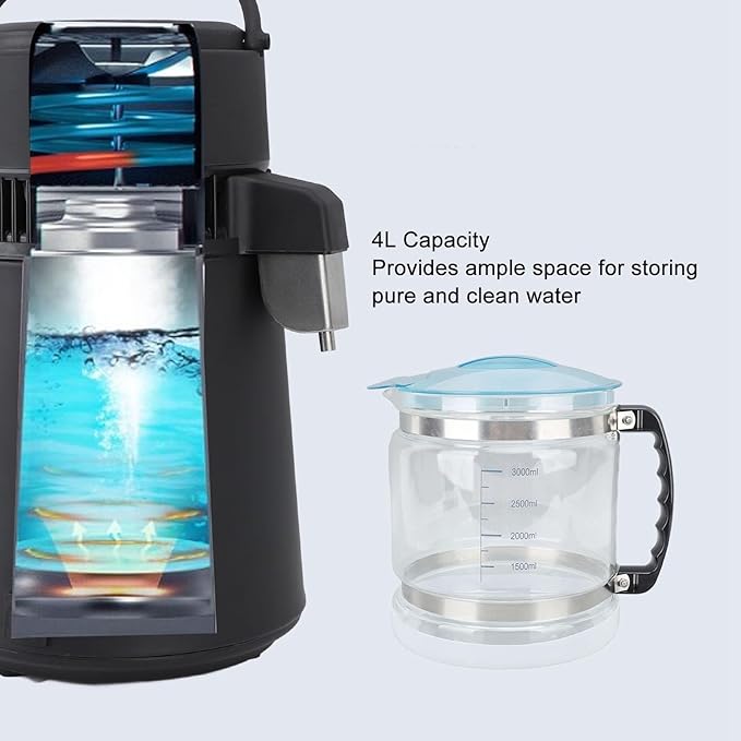 Distiller Water Container 4L Distiller Water Collector, Water Distiller Distilled Water Maker Glass Collection Bottle for Countertop Home Beauty Distillers