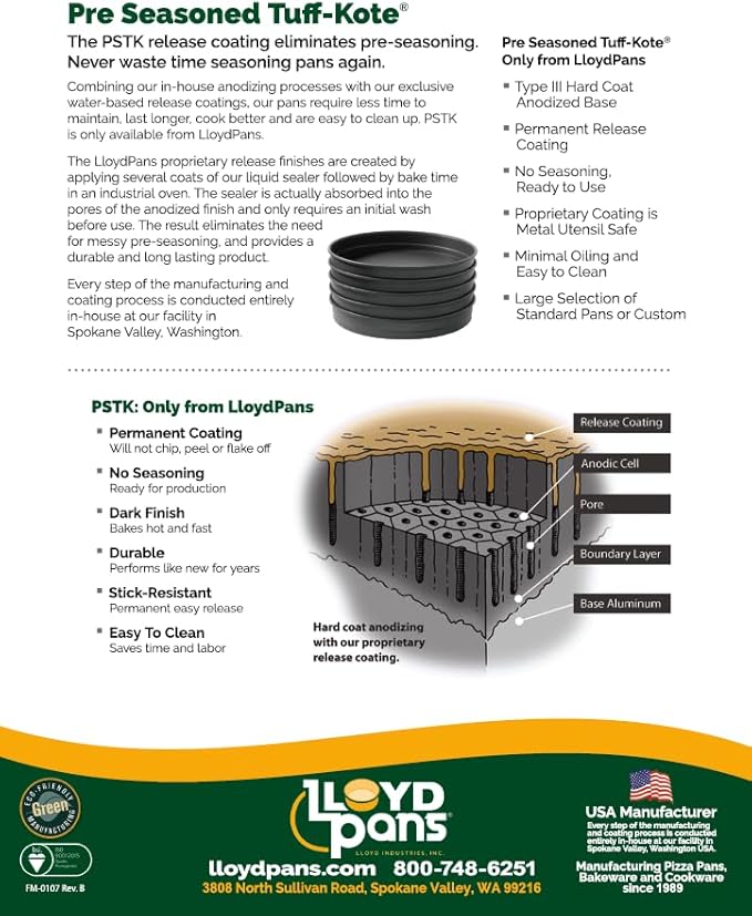 Lloyd Pans Straight Sided Pizza Pan 16 Inch by 1 Inch - PSTK