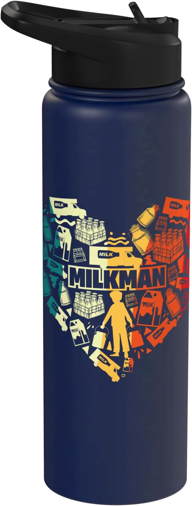 Milkman Dairy Farmer Heart Milkman Life Everyday Stainless Steel Insulated Water Bottle