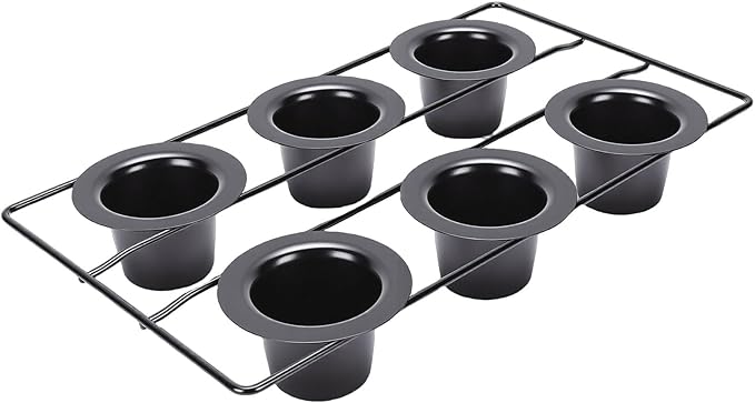 Pomya Professional 6 Cup Popover Pan, Carbon Steel | Non Stick Bakeware for Muffins, Cupcakes, Popovers, Easy & Dishwasher Safe