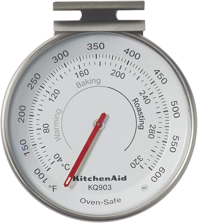 KitchenAid KQ909 Dual Platform Digital Kitchen and Food Scale, 11 Pound Capacity and Precision 16oz Capacity, Black with Stainless Steel & KQ903 3-in Analog Dial Oven/Appliance Thermometer