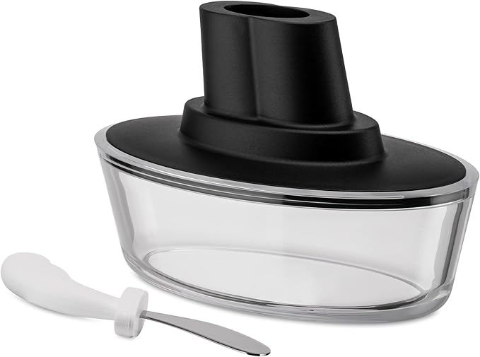 Alessi ASG13 B "Ship Shape" Butter Dish, Black
