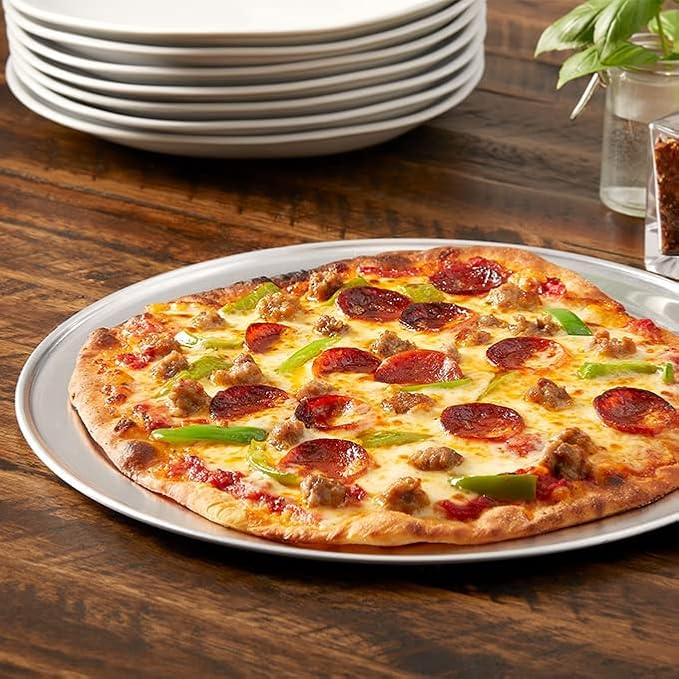 American Metalcraft TP15 TP Series 18-Gauge Aluminum Standard Weight Wide Rim Pizza Pan, 15-Inch,Silver