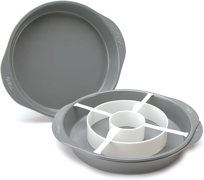 Wilton Round Checkerboard Cake Pan Set, 4-Piece, Steel