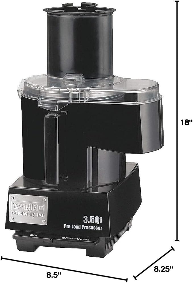 Waring Commercial WFP14SC 3.5 Quart Continuous Feed Food Processor, 1 HP Motor, Extra Large Feed Tube, Patented LiquiLock Seal Bowl System, Includes 3.5 Quart Clear Cutter/Mixer Bowl, Grating, Shredding, Slicing, Whipping Disc and a Standard S blade fo...