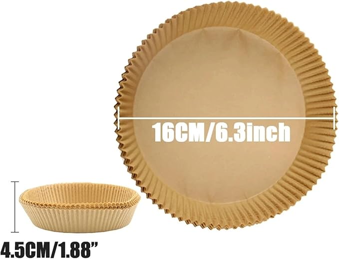Large Air Fryer Disposable Paper Liners Nonstick 23cm Oven Airfryer Parchment Baking Paper ，Compatible For Ninja，Compatible For COSORI ，Grill Cooking Basket(16cm round,50PC)