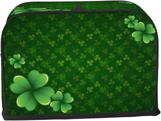 Happy St. Patrick Green Holiday Toaster Cover 4 Slice Dust and Fingerprint Protection Toaster Bread Maker Covers Washable Kitchen Appliance Covers for Kitchen Accessories Decor Bakeware Women Gift