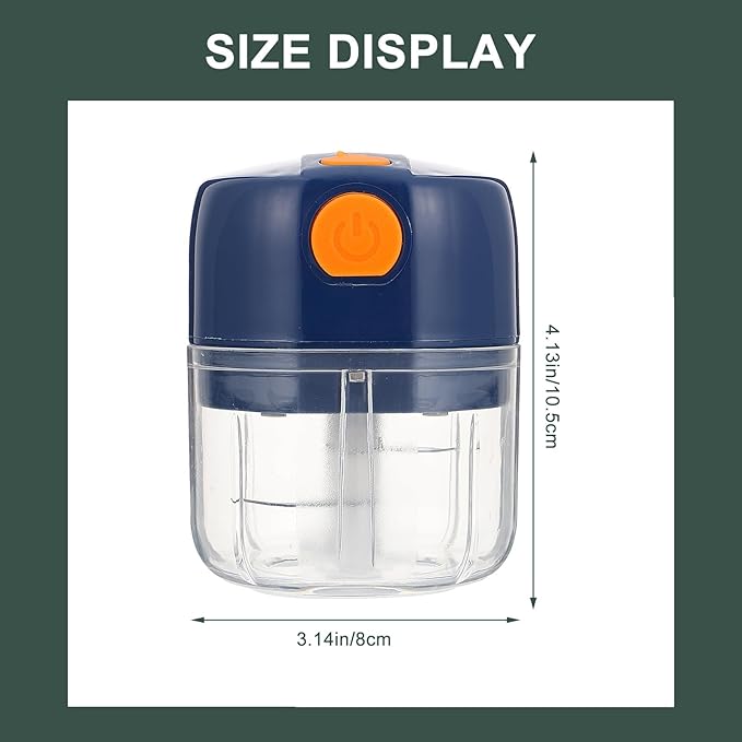 Electric Mini Garlic Masher 250ml Food Chopper Machine for Home Kitchen, Portable Cordless Garlic Press with 1200amh Motor for Easy Food Processing