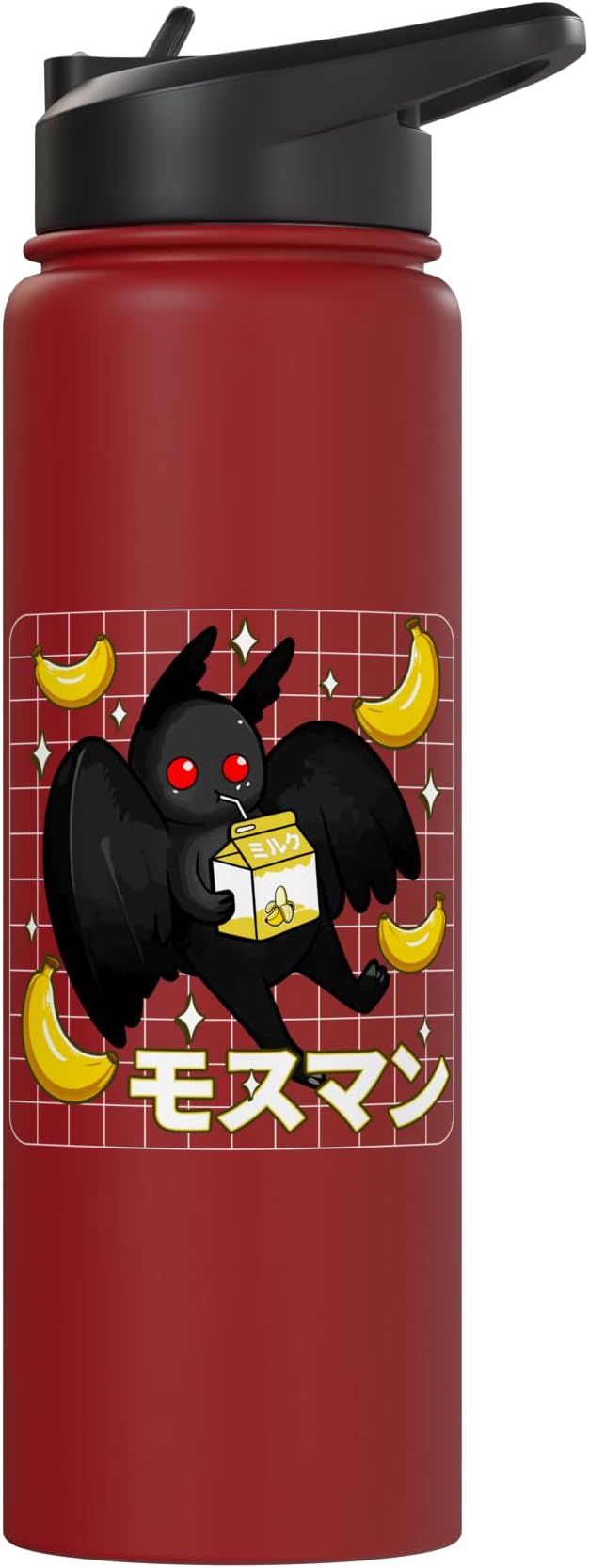 Kawaii Mothman Banana Milk Shake Carton Stainless Steel Insulated Water Bottle