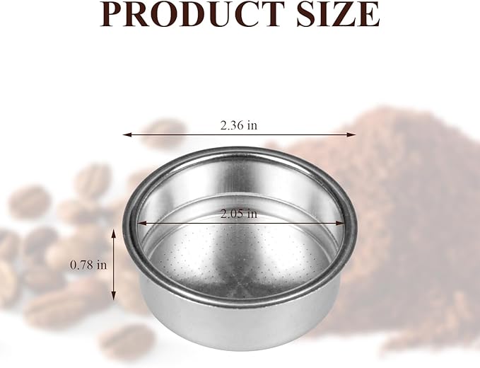 1 Pack 51mm Stainless Steel Coffee Filter Basket, Espresso Portafilter Machine Parts Compatible with CASABREWS, Gevi (1, Two Cups)