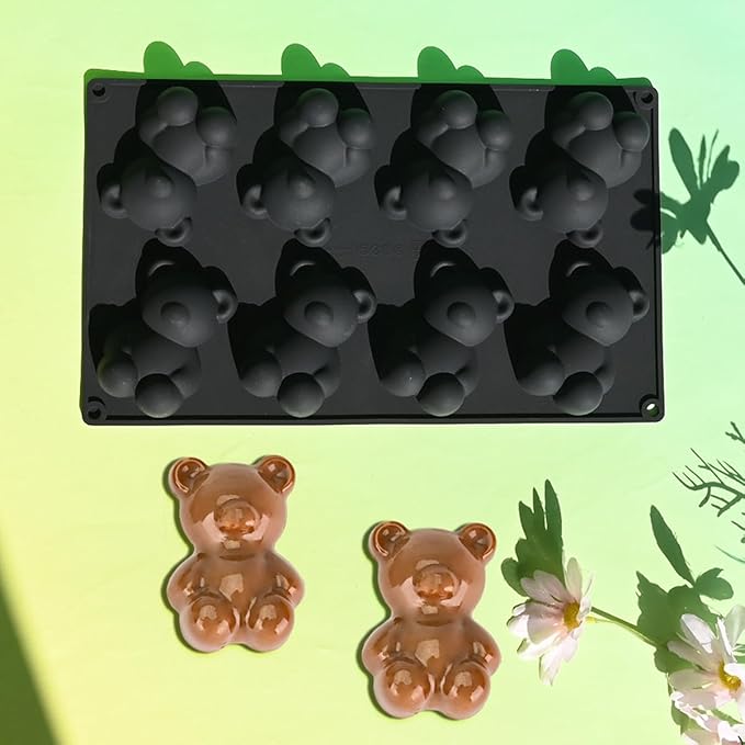 3D Silicone Mold Bear, Mousse Cake Baking Molds, Fondant Mould for Baking Cake, French Dessert Mould for Pastry Chocolate, Soap and Ice Cream (B_ Bear)