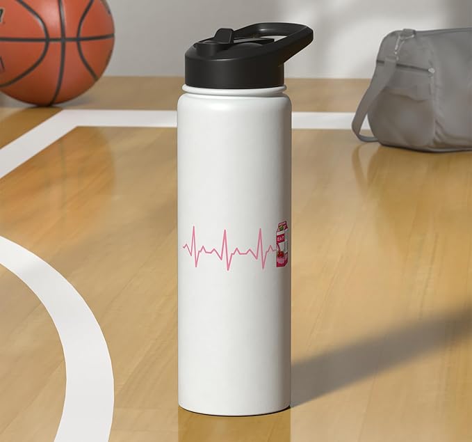 Heartbeat Strawberry Milk Carton Stainless Steel Insulated Water Bottle