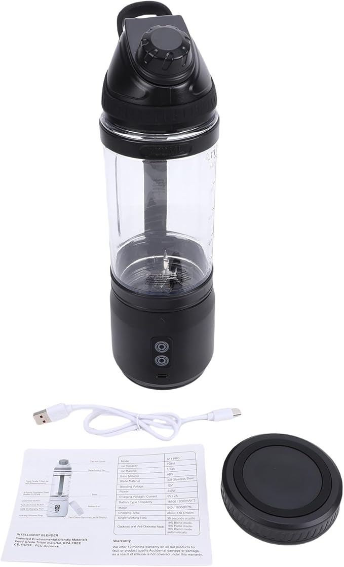 HEEPDD Portable Blender, 24oz Cordless Personal Blender for USB C Rechargeable Self for Shakes Smoothies Food Prep and Frozen Blending (700ml)