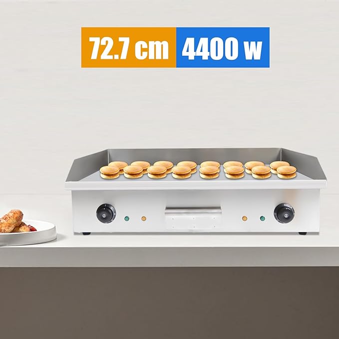 Electric Griddle, Electric Flat Top Griddle Non-Stick Teppanyaki Grill For Stir-Fry Omelets Pizza Pancakes Bacon, Adjustable Thermostatic Control 110V 4400W 29"