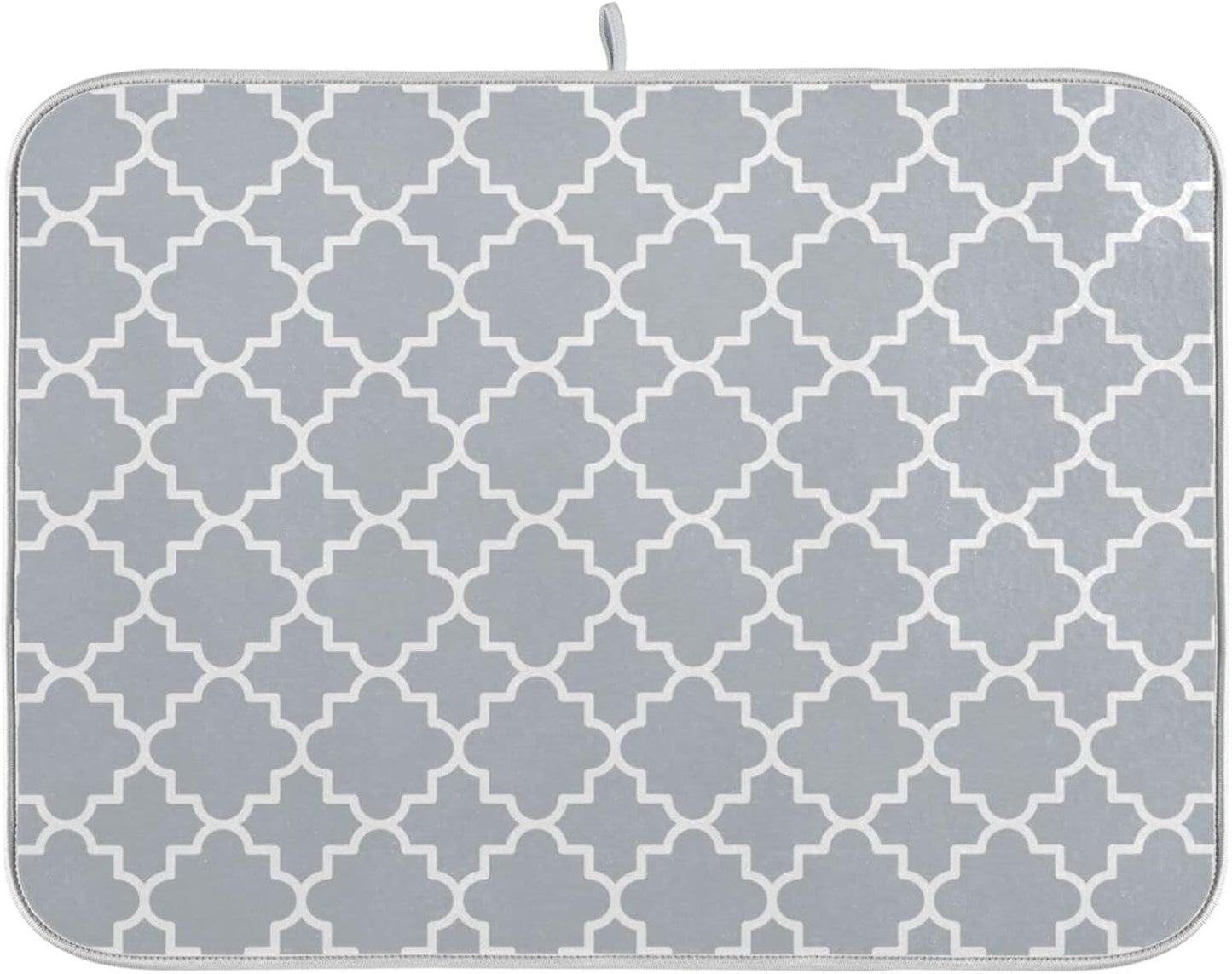 Senya Super Absorbent Dish Drying Mat, Microfiber Fast-Drying Dish Mat, 24'' x 18'', Kitchen Dish Drying Pad, Grey Moroccan, g295080429p523c558s1114