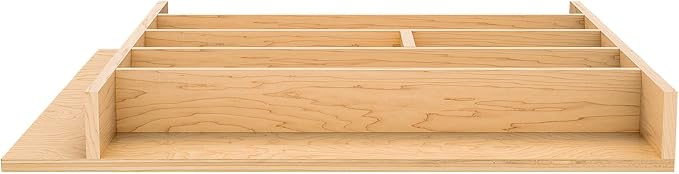 Rev-A-Shelf Natural Maple Right Size Utensil Insert Home Storage Kitchen Organizer 7 Compartment Drawer Accessory, 19-1/4" x 19-1/2", 4WUT-24SH-1