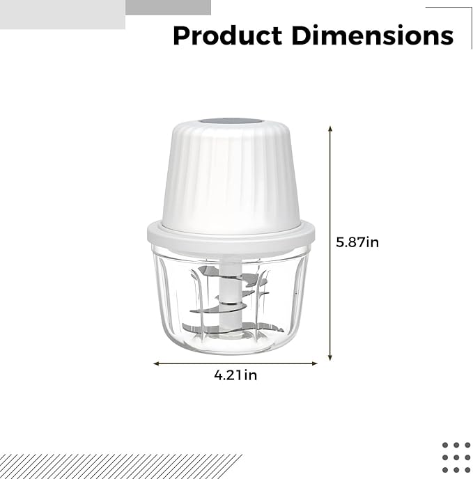 Cordless Electric Garlic Chopper, 400 Ml Mini Food Processor, Type-C Charging
