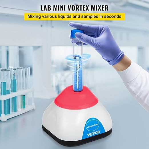 VEVOR Vortex Mixer, 3000RPM Mini Vortex Mixer Shaker, Touch Function Scientific Lab Vortex Shaker, Mix Up to 50ML, 6mm Orbital Diameter for Test Tube, Tattoo Ink, Nail Polish, Eyelash Adhesives, Paint