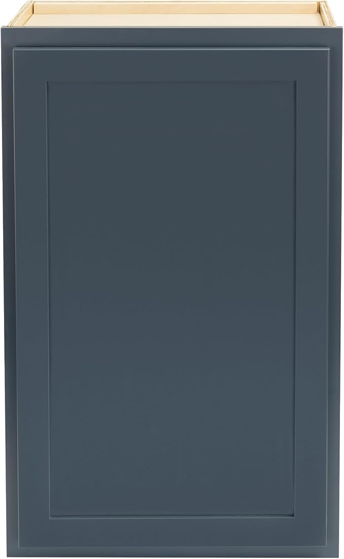 Quicklock RTA (Ready-to-Assemble) 42" Tall Wall Kitchen Cabinets - Shaker Style | 100% Hardwood | Made in America | Soft Close Hardware (Needlepoint Navy, 12''D x 21''W x 42''H)