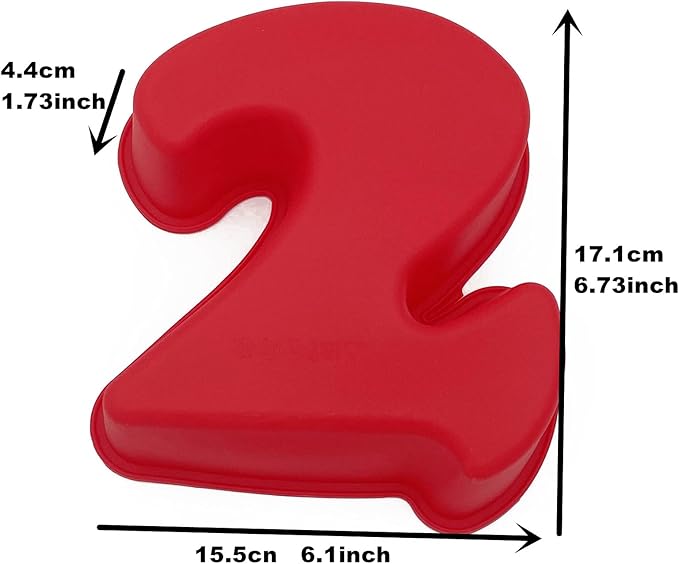 9 Pieces Middle Size Silicon Number Cake Moulds Silicone Cake Mold (6 inch)