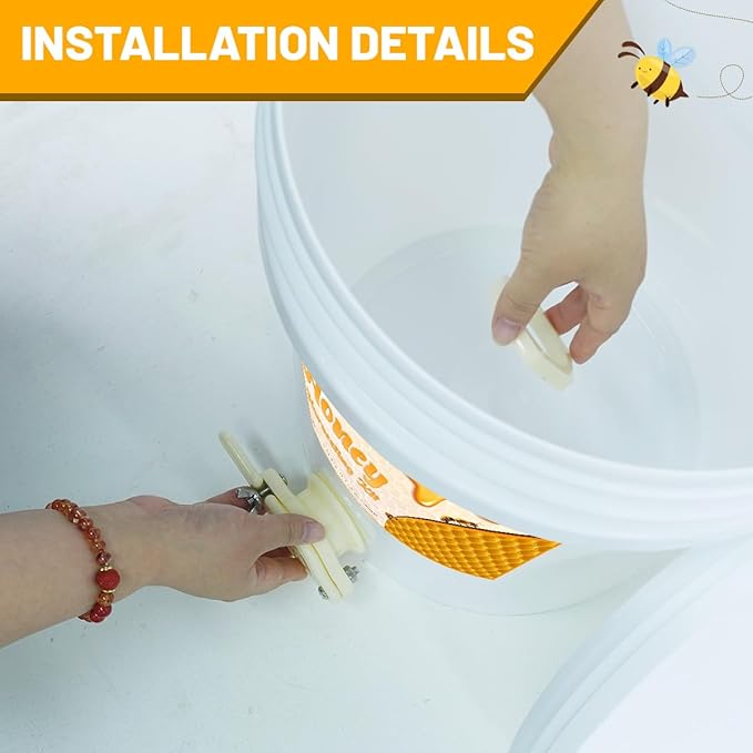 witbee 5 Gallon Honey Bucket with Honey Gate Valve Kit - Plastic Double Layer Strainer, Uncapping Knife, Honey Uncapping Tank Holder, Beekeeping Equipment, Honey Extractor Equipment