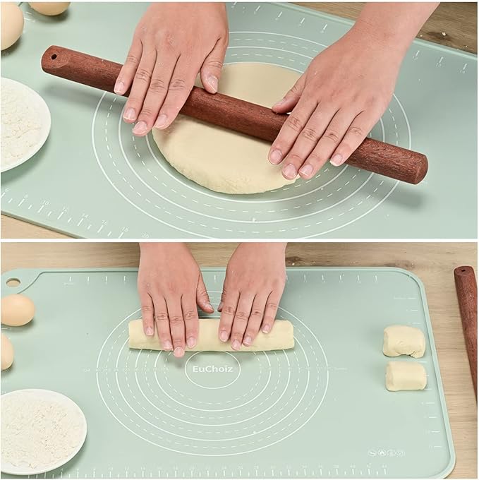 2 Pack Silicone Pastry Mat 24"*16" Extra Thick Non Stick Baking Mat