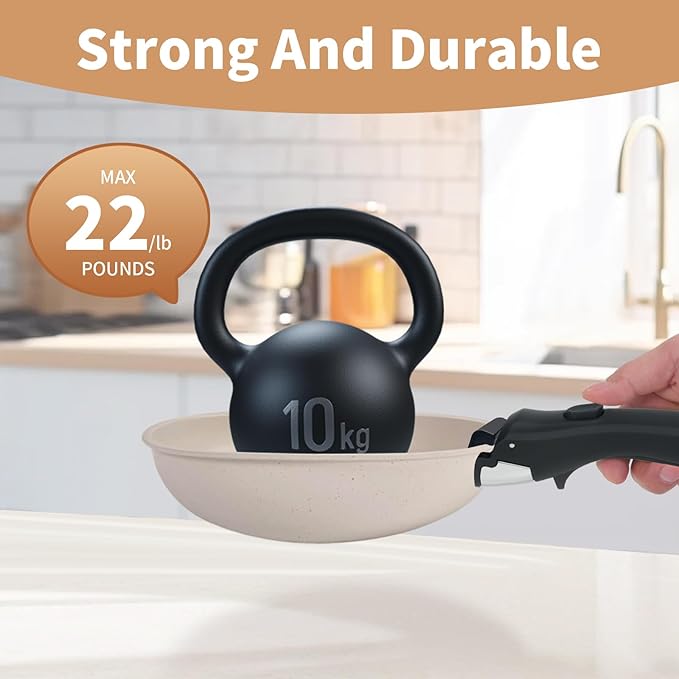 Removable Handle Black, Detachable Handle for Pots and Pans, Universal Cookware Handles, Compatible with Thin Edge Cookware, 2 Pack