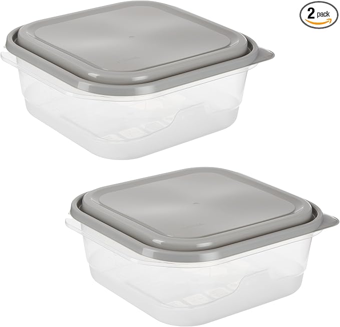 GoodCook EveryWare Extra Large Square Food Storage Container, 2 Pack, BPA Free