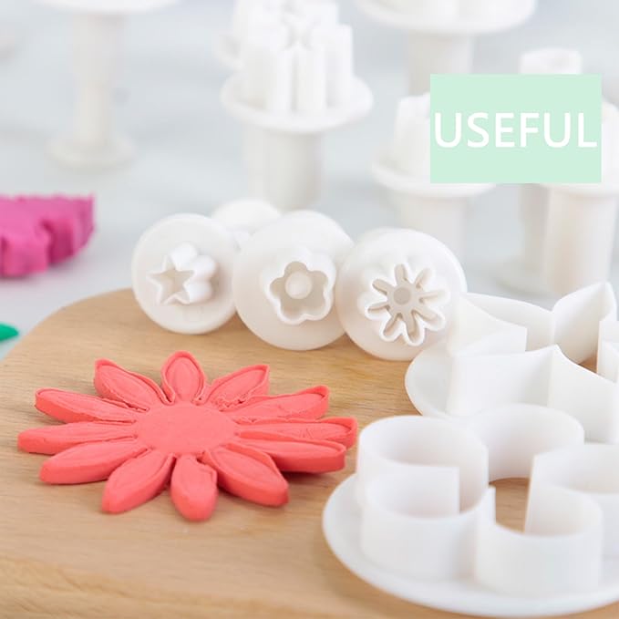 1 Set Butterfly Shape Fondant Flower Cutter, White Flower Plunger Cookie Cutter, Cake Decorating Tools, Dessert And Candy Sculpting Tools