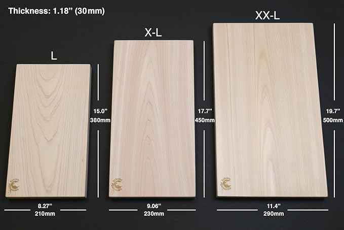 Yoshihiro Japanese Hinoki Cypress Natural One-Piece Wooden Professional Grade Cutting Board - Made in Japan (X-Large)