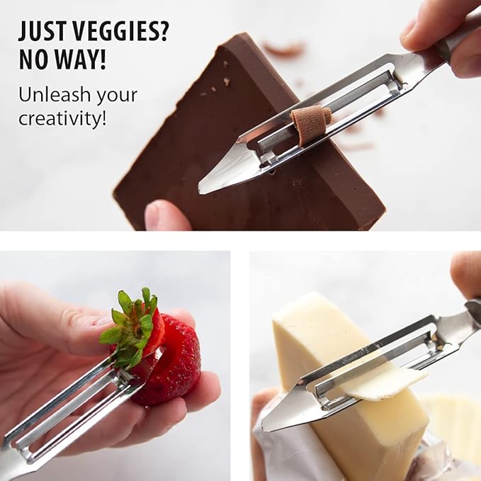 Rada Cutlery Vegetable Peeler (R132), 1.75" Stainless Steel Swiveling Blade, Silver Handle