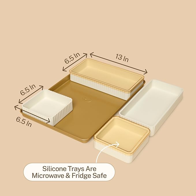 Cravings by Chrissy Teigen Silicone Baking Pans Set, Nonstick Bakeware Set for Meal Prep and Serving Dishes, 4 Trays, 4 Lids, 1 Baking Sheet, Oven Safe to 450 Degrees